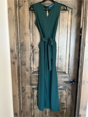 Apt. 9 Emerald Green Sleeveless Jumpsuit with Tie Waist
